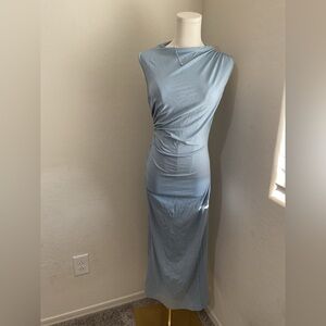 Elegant Blue Sleeveless Dress